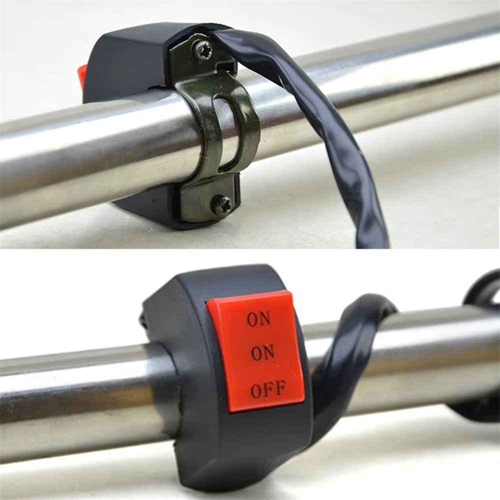 Universal Motorcycle Handlebar LED Light Switch 3 Wires Headlight On / Off Control Button