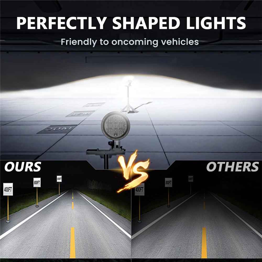 R8 7 Inch LED Headlight IP67 Waterproof Off Road Vehicle Devil Eye DRL Turn Signal Lamp