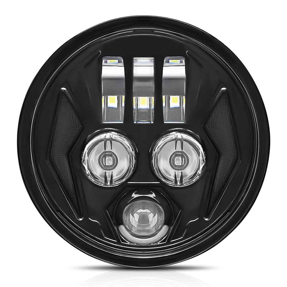 5.75 Inch LED Headlight for Motorcycle Waterproof DRL Turn Signal Devil Eye High Low Beam Lamp