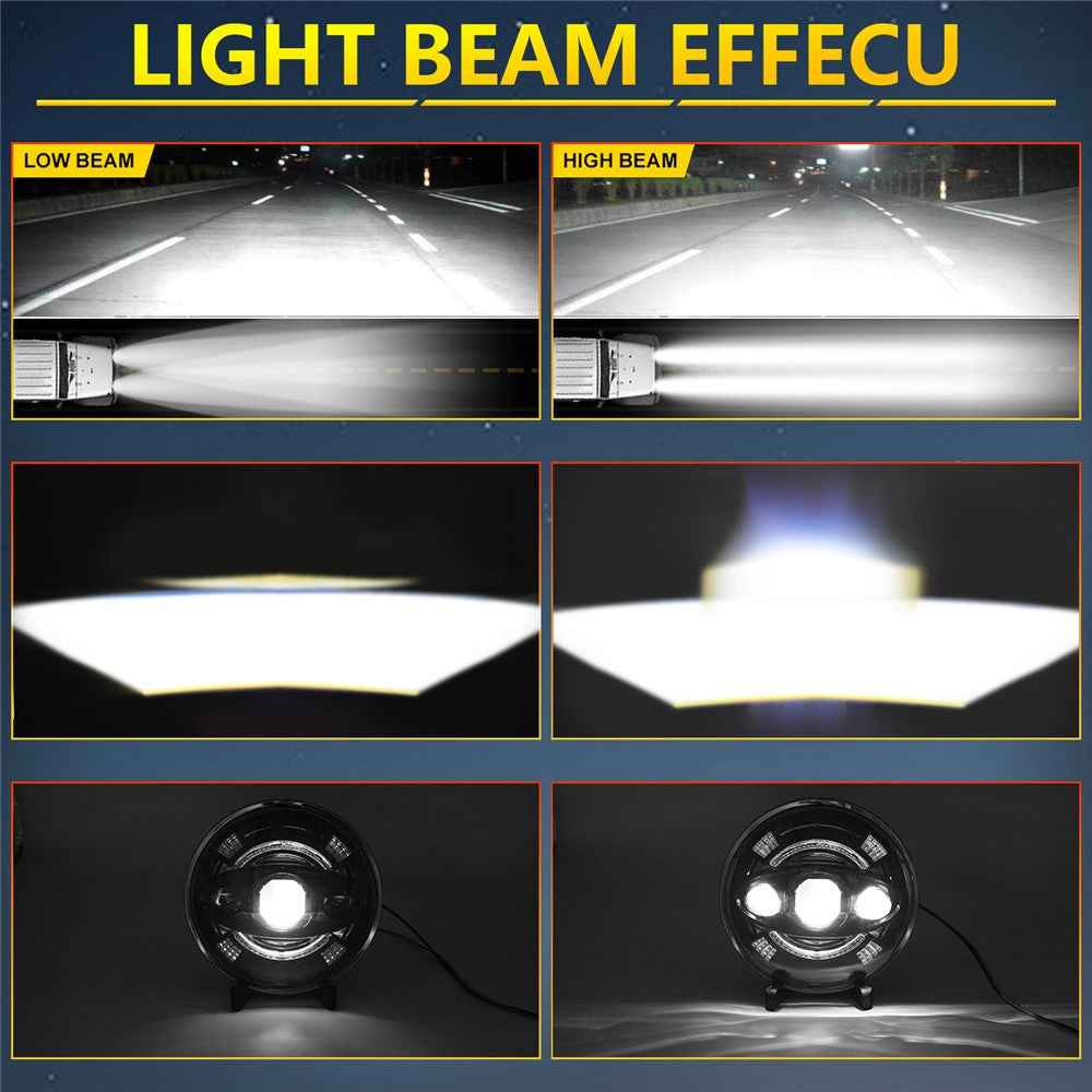 7 Inch Round LED Headlight Anti Glare High Low Beam Aluminum Shell Off Road Vehicle Headlamp