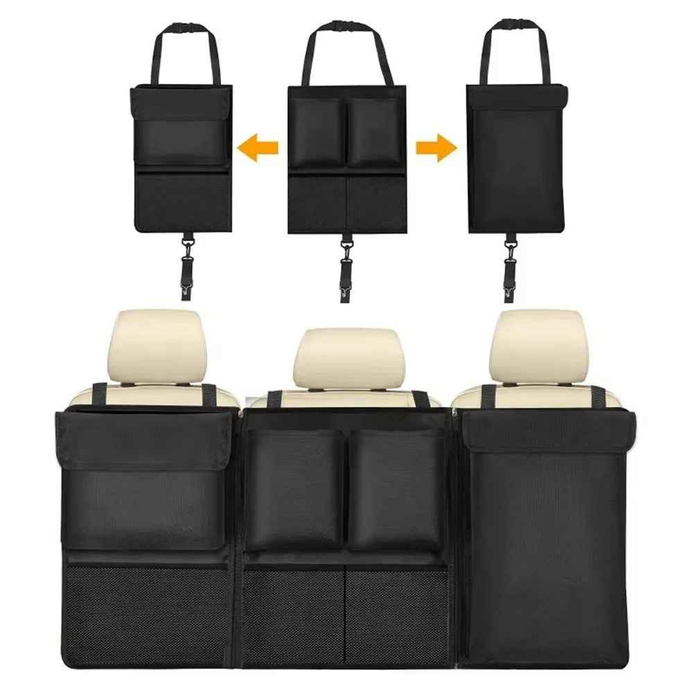 Car Trunk Organizer Sundries Storage Bag Oxford Cloth Multi-Pocket Backseat Hanging Pouch - Black