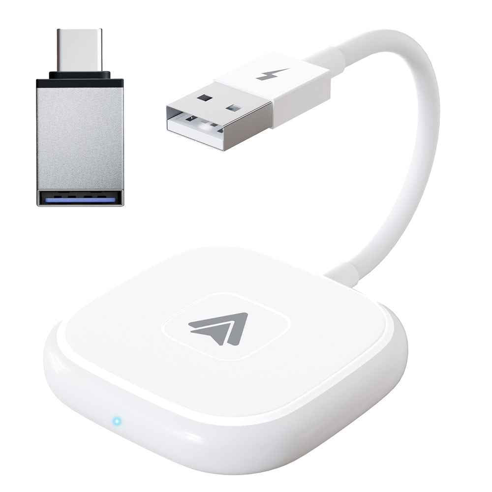 THT-020-4+ Wireless CarPlay Adapter Wired to Wireless Android Auto CarPlay Converter Support USB / Type-C Interface
