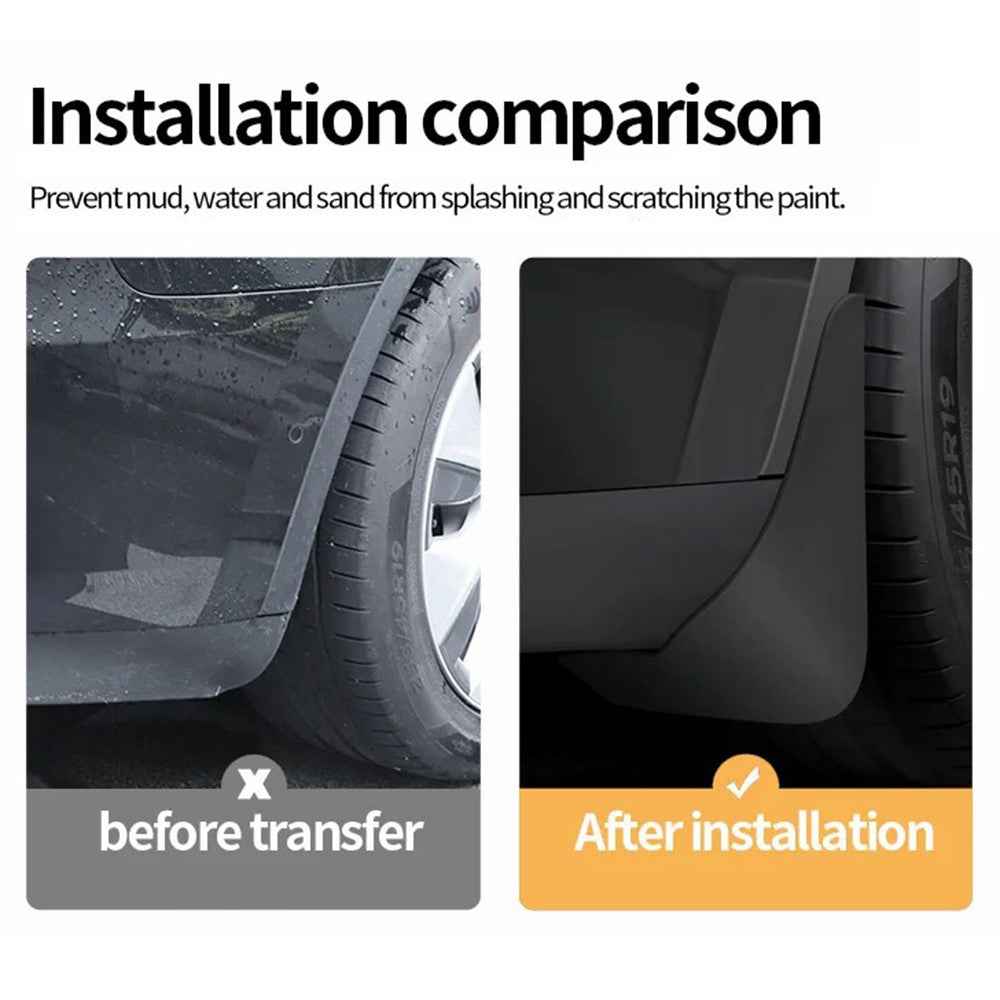 4Pcs / Set Soft PC Mudguard Mud Flaps for BYD Seagull 2023 Front and Rear Car Mudflaps Splash Fender Kit