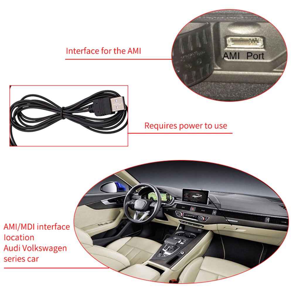 30cm AMI MDI Audio Aux USB Female Wireless Bluetooth-compatible 4.0 Adapter Cable for MMI 2G VW Audi A4 A6 Q5 Q7