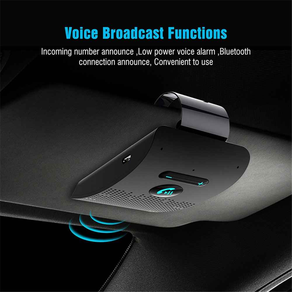 SP09 Visor Bluetooth-compatible 4.2 Hands-free Car Kit Multipoint Speaker Phone Auto Power On/Off