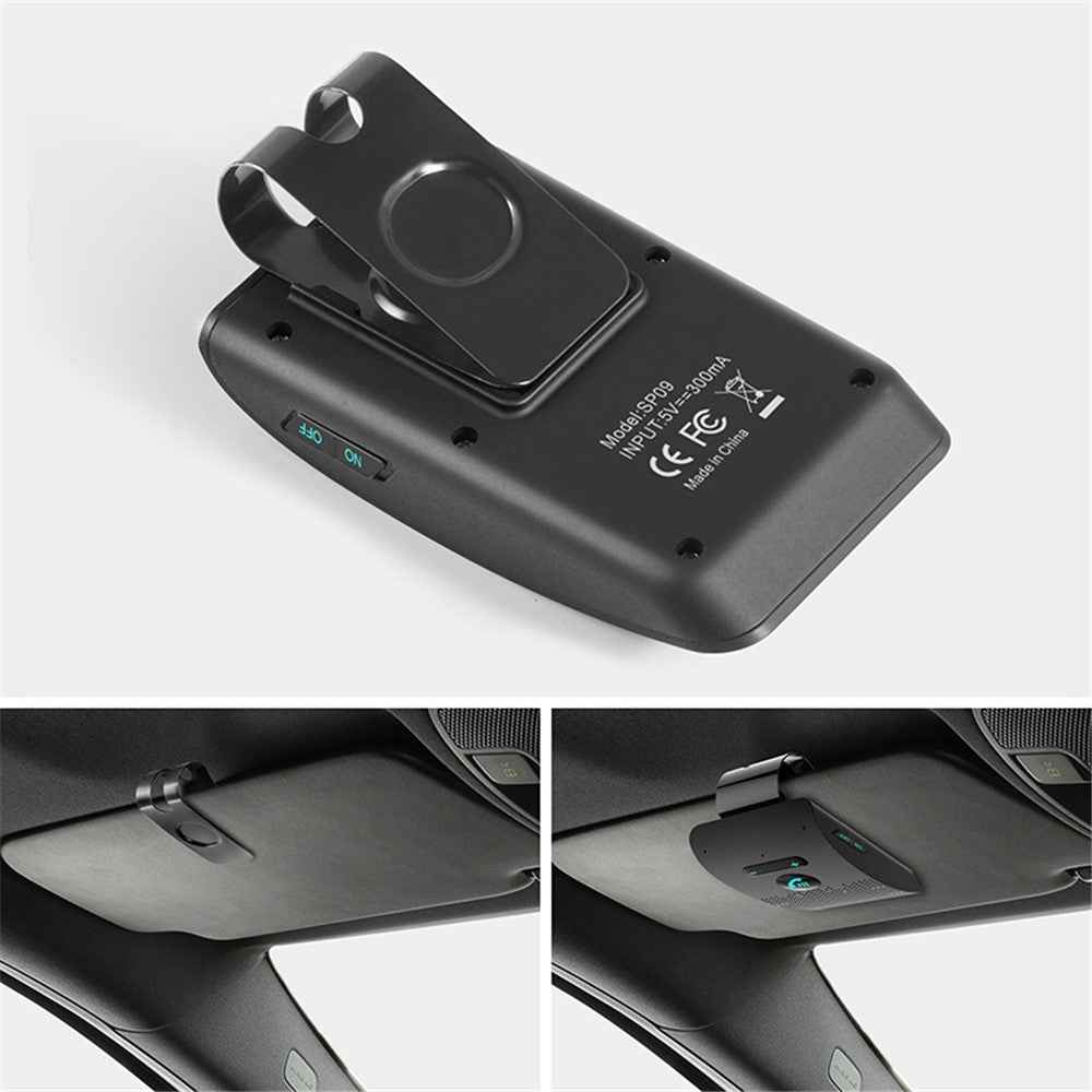SP09 Visor Bluetooth-compatible 4.2 Hands-free Car Kit Multipoint Speaker Phone Auto Power On/Off