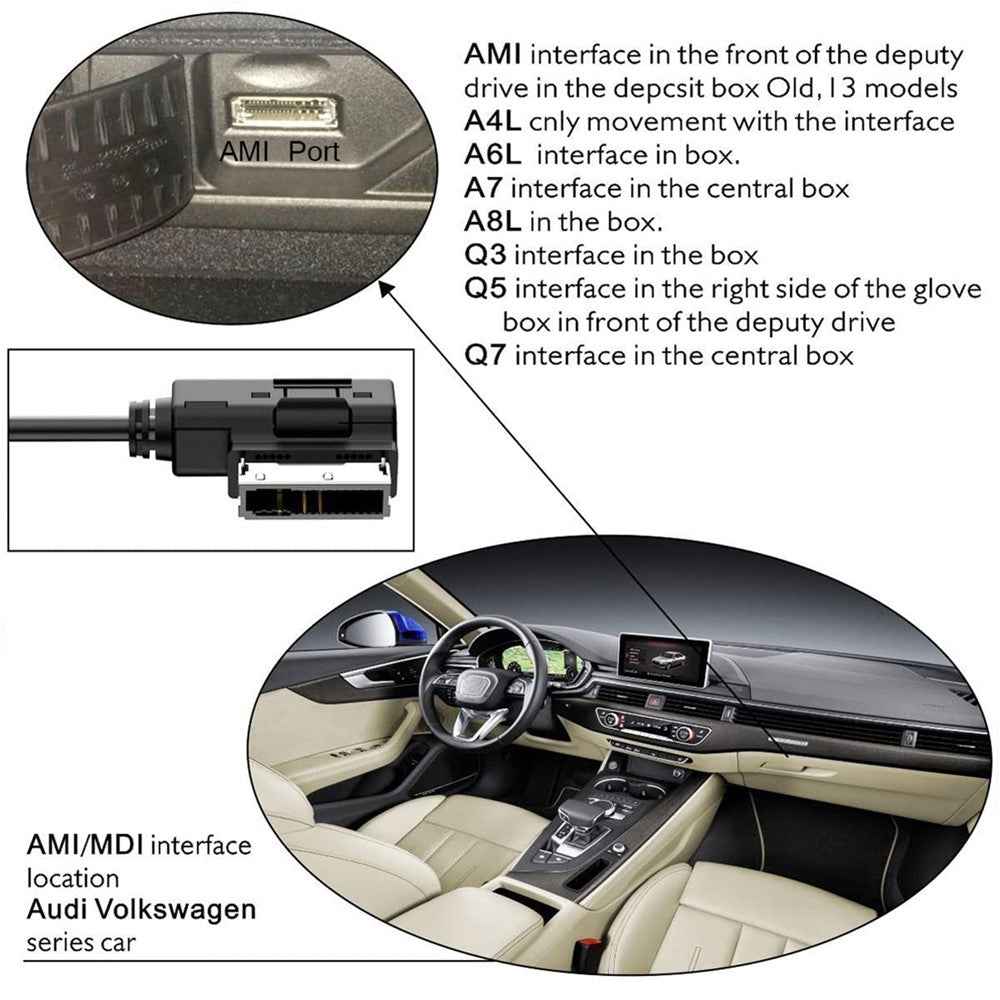Car Bluetooth-compatible 5.0 AMI Audi Adapter Audio Music Interface Cable for Phone for Audi VW Car