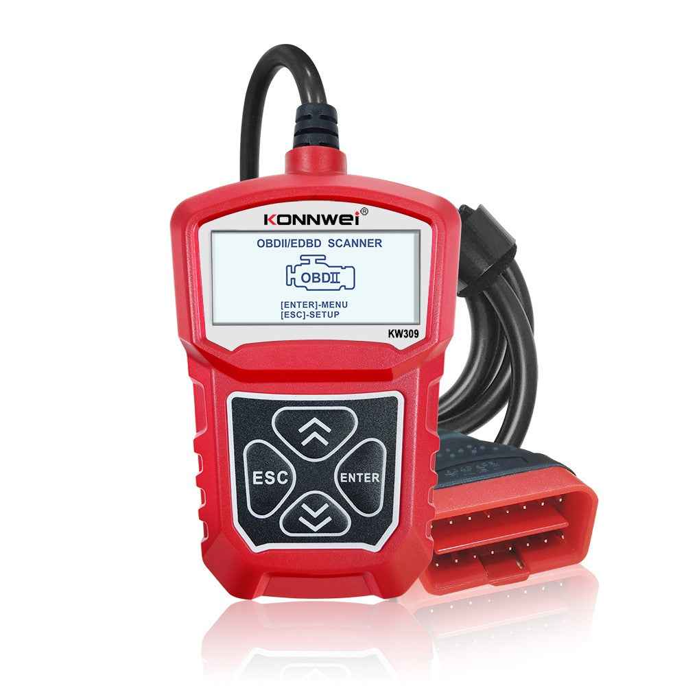 KONNWEI KW309 Automotive Diagnostic Tool OBD2 Autoscanner Code Reader EOBD Scan Machine OBDII Scanner - Red