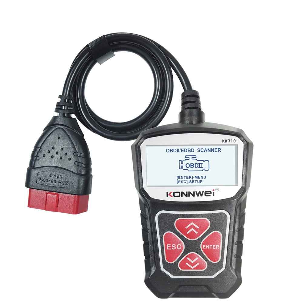 KONNWEI KW310 Car Engine Trouble Code Detector Scanner Seven Language Supported - Black