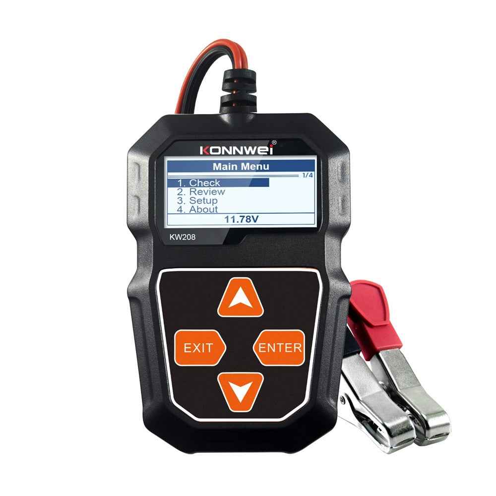 KONNWEI KW208 Automotive Battery Tester Car Digital 12V 100-2000CCA Cranking Charging System Test Tool