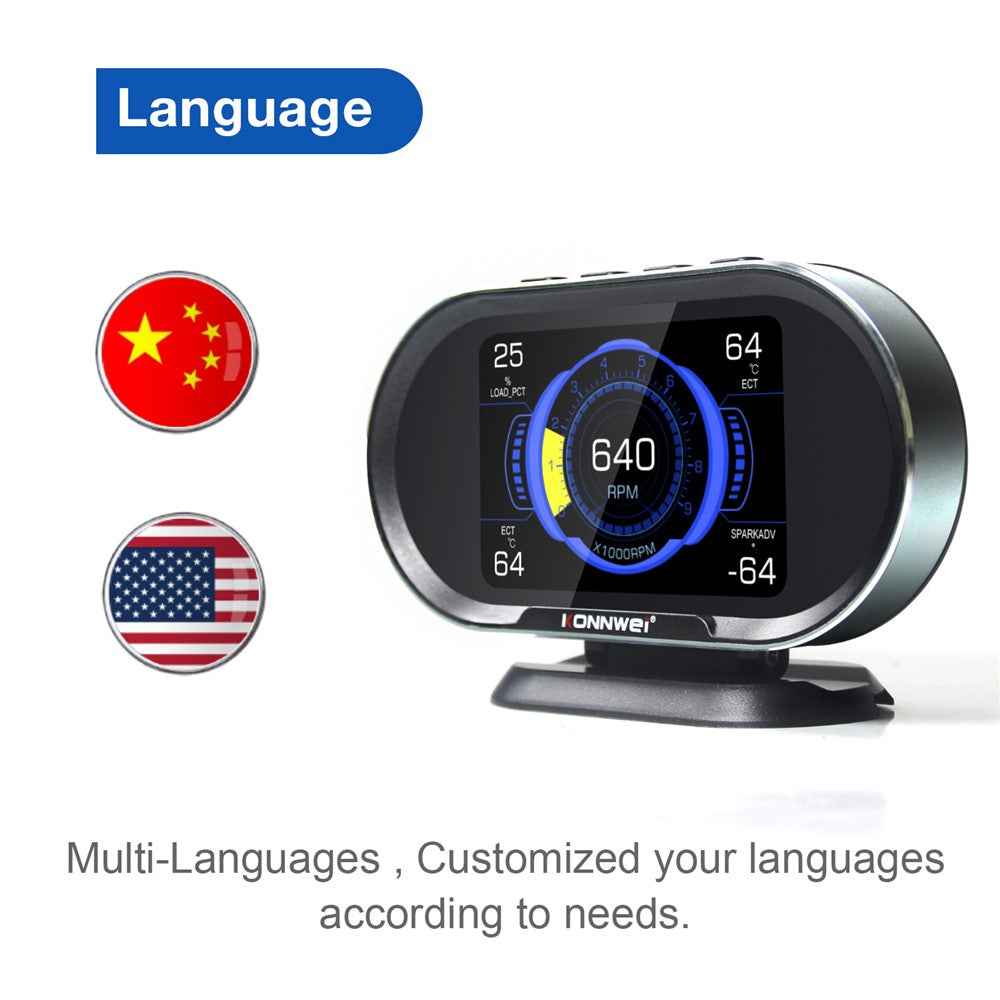KONNWEI KW206 Auto Diagnostic Scanner Auto Onboard Computer Gauge + OBDII Engine Scanner