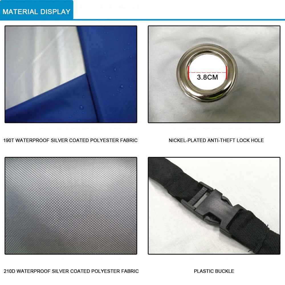 210D Oxford Cloth Waterproof Motorcycle Cover Outdoor Anti-UV Motorbike Cover, Size XL: 230x95x125cm