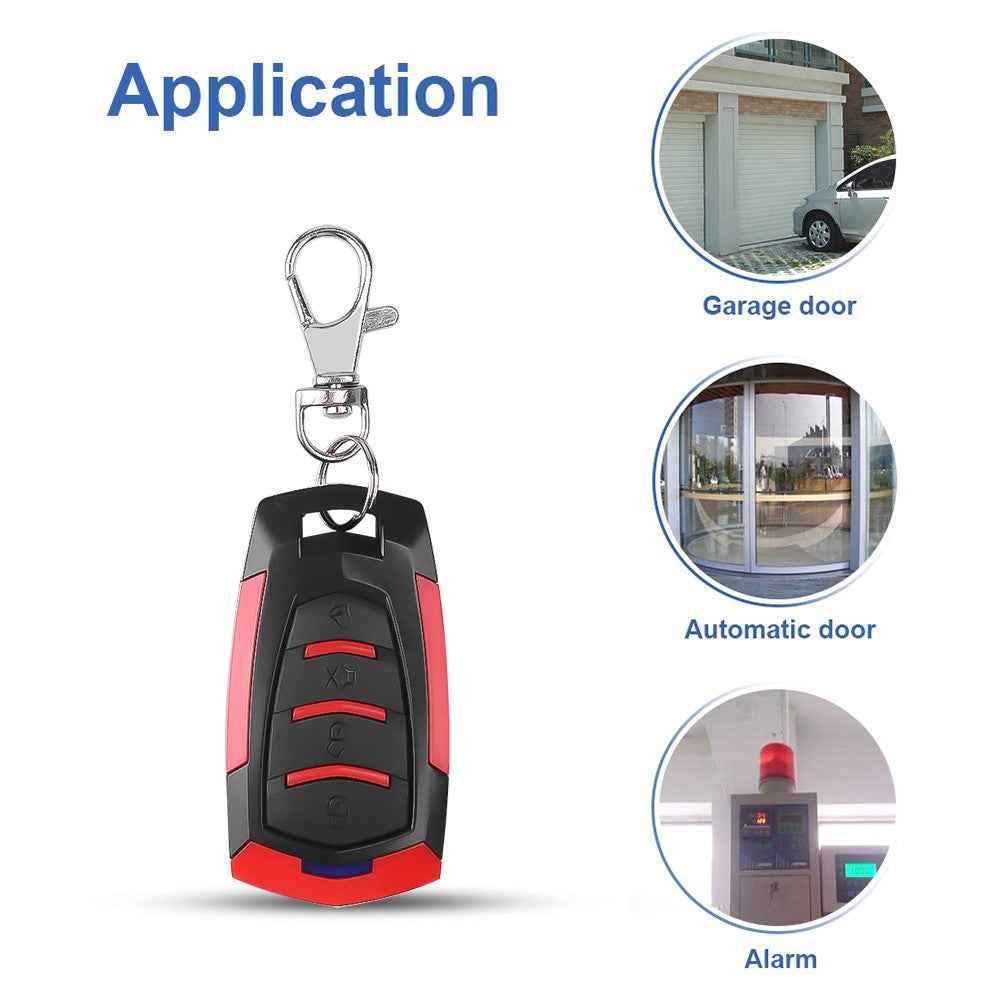 AK-K200427 433MHZ Wireless Copy Remote Control 4 Keys Cloning Garage Door Duplicator with Keychain
