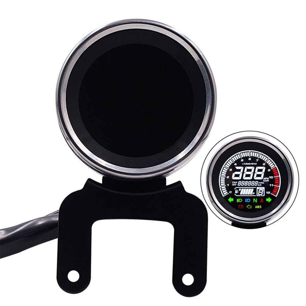 WUPP CS-782A1 LCD Light Digital Speedometer 12V Motorcycle Replacement Tachometer Odometer Fuel Gauge Oil