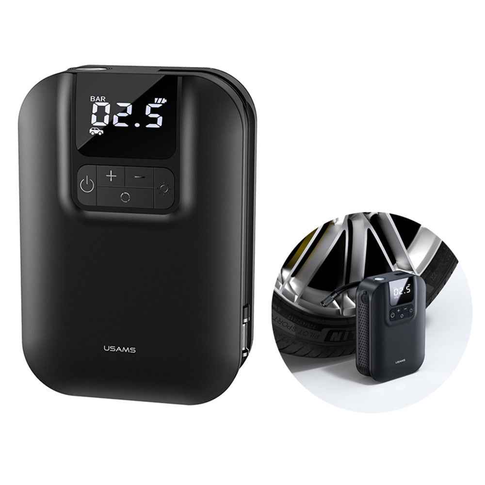 USAMS US-ZB215 Car Air Compressor Electric Tyre Tire Inflator Mini Digital Auto Air Inflatable Pump for Car Bicycle