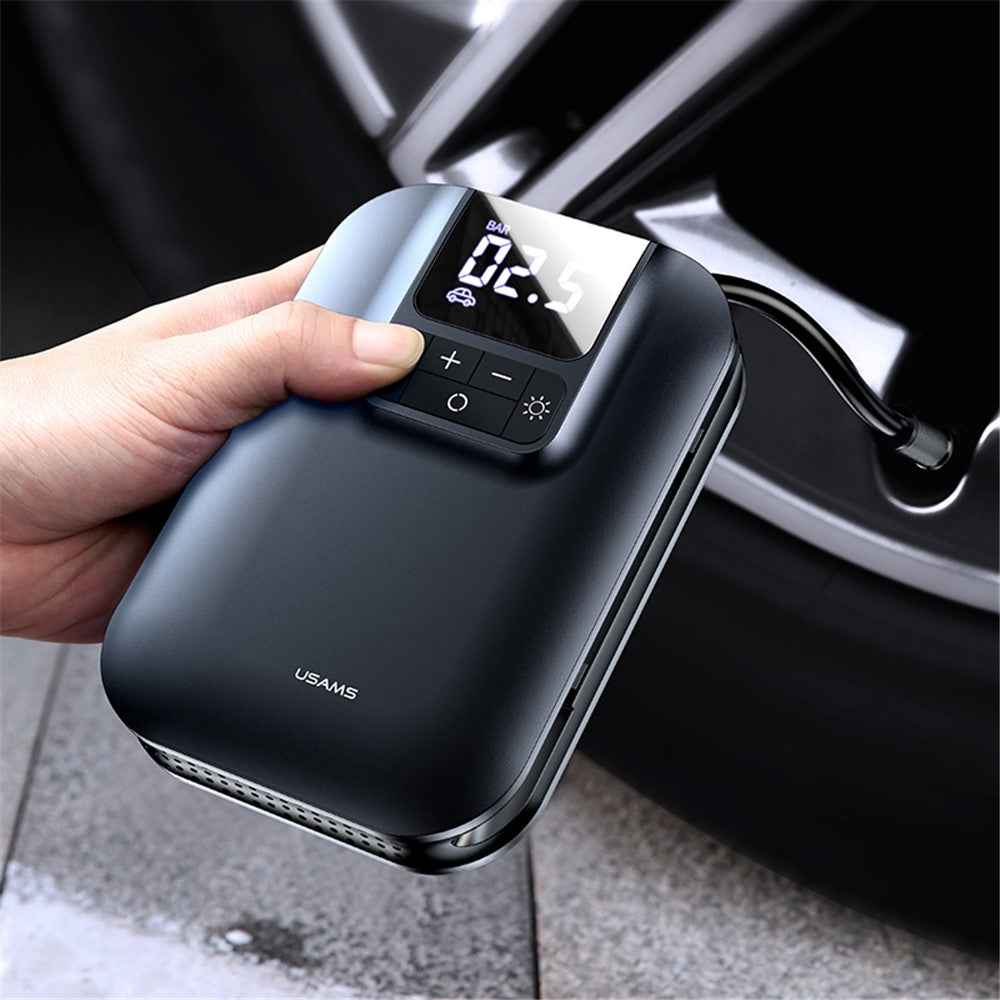 USAMS US-ZB215 Car Air Compressor Electric Tyre Tire Inflator Mini Digital Auto Air Inflatable Pump for Car Bicycle