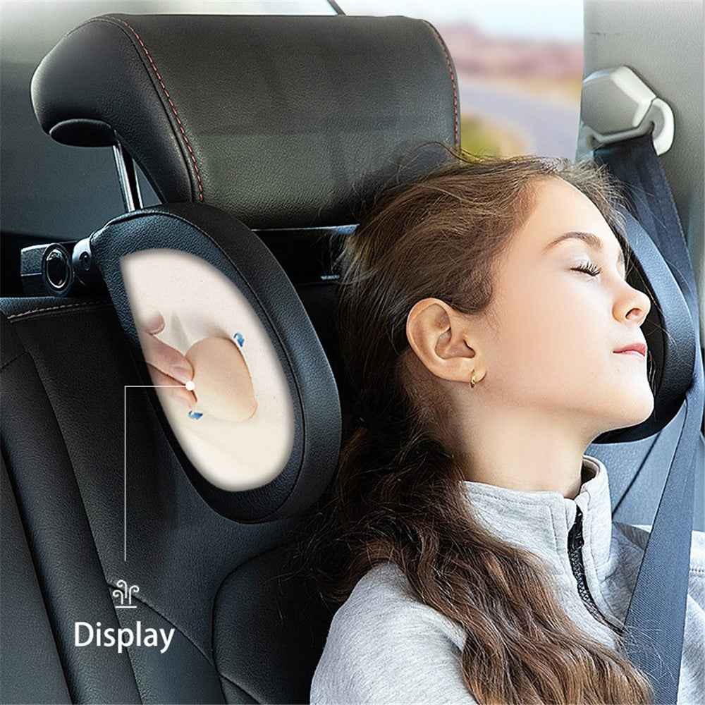 A03 Car Headrest Seat Backrest Neck Guard Travel Side Sleeper U-Shaped Sleeping Aid Car Back Seat Cushion - Black
