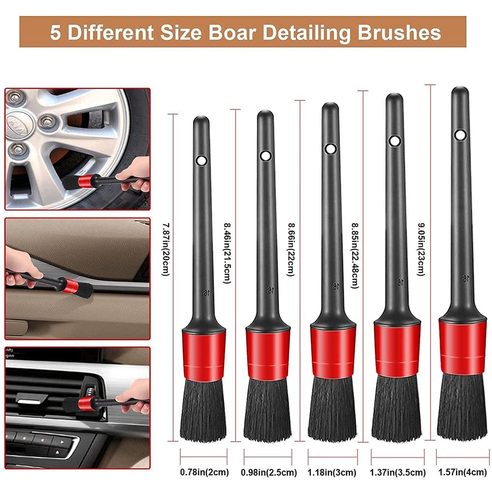 13pcs Car Detailing Cleaning Brushes Car Cleaning Tools Microfiber Towel Automobile Air Vents Wheel Wash Kit