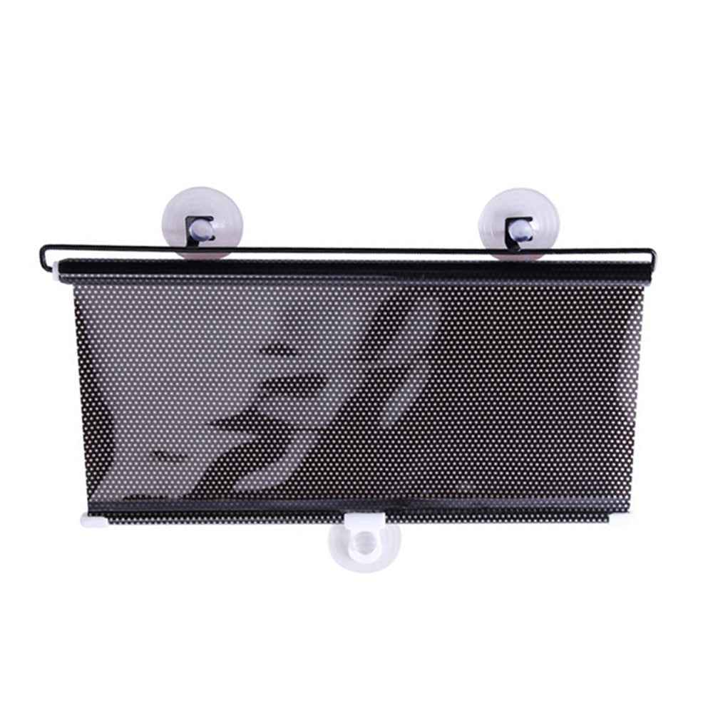 50*125cm Retractable Car Front Window Sunshade PVC Auto Window Anti-UV Protection Sun Visor - Black