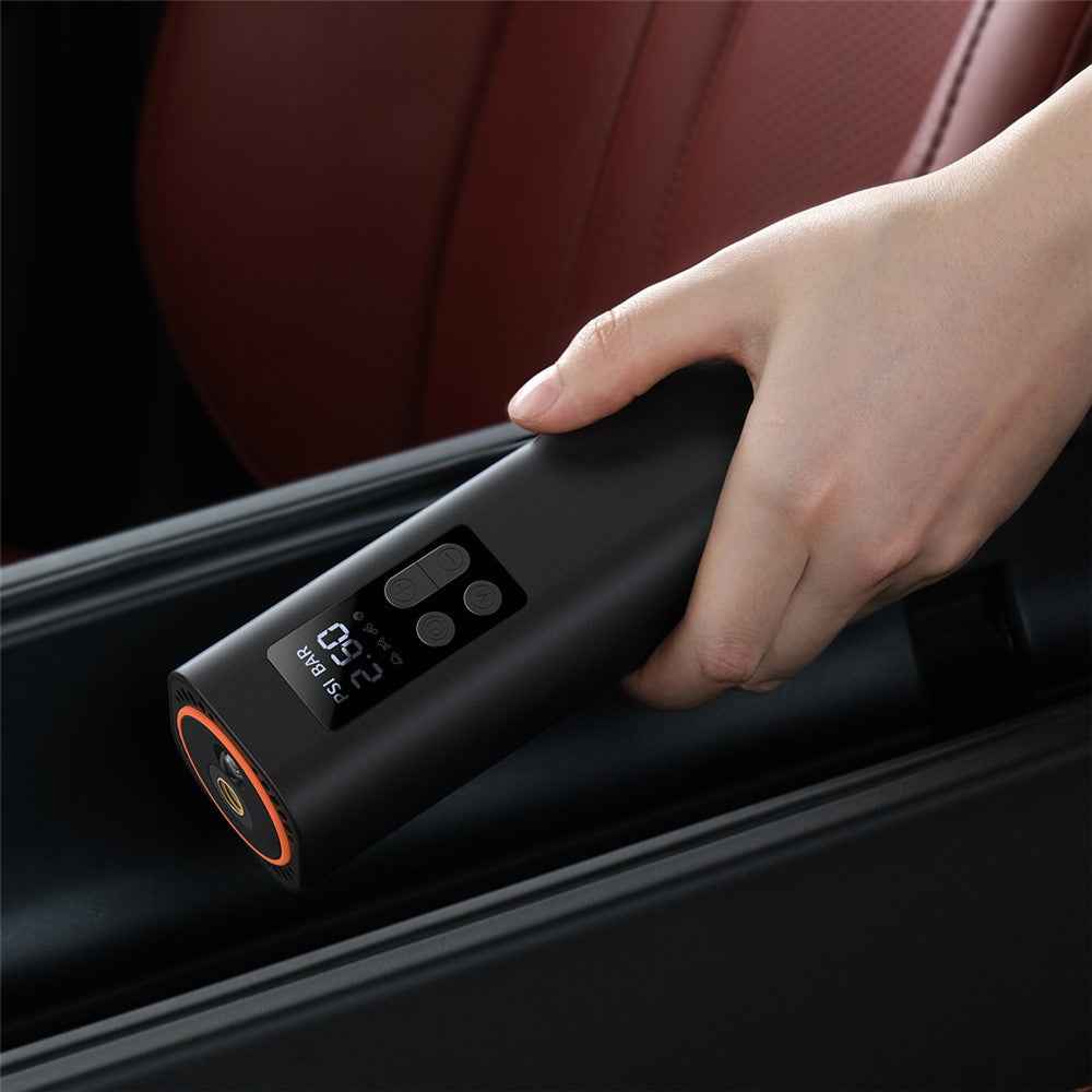 BASEUS Super Mini Inflator Pump Tire Pressure Gauge Digital Display Air Pump - Black
