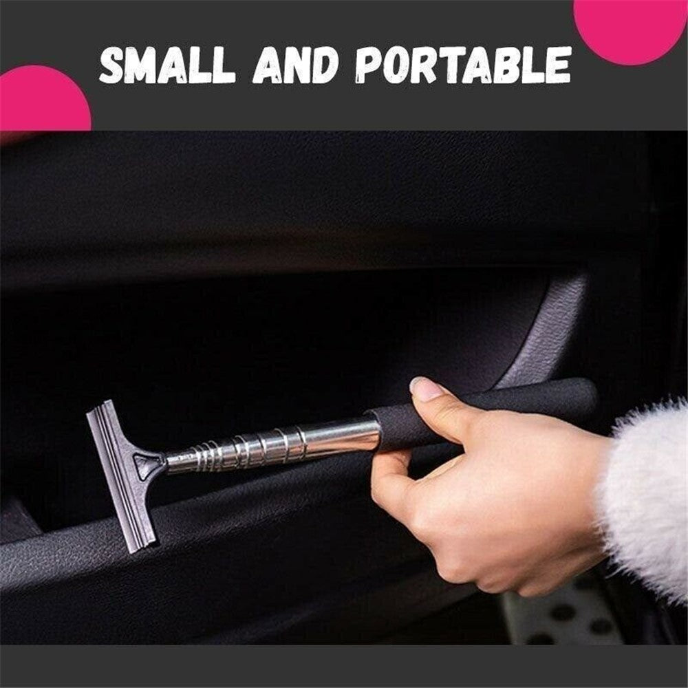 Portable Retractable Car Rearview Mirror Wiper Quick Water Mist Removal Vehicle Rearview Mirror Glass Cleaning Tool - Black