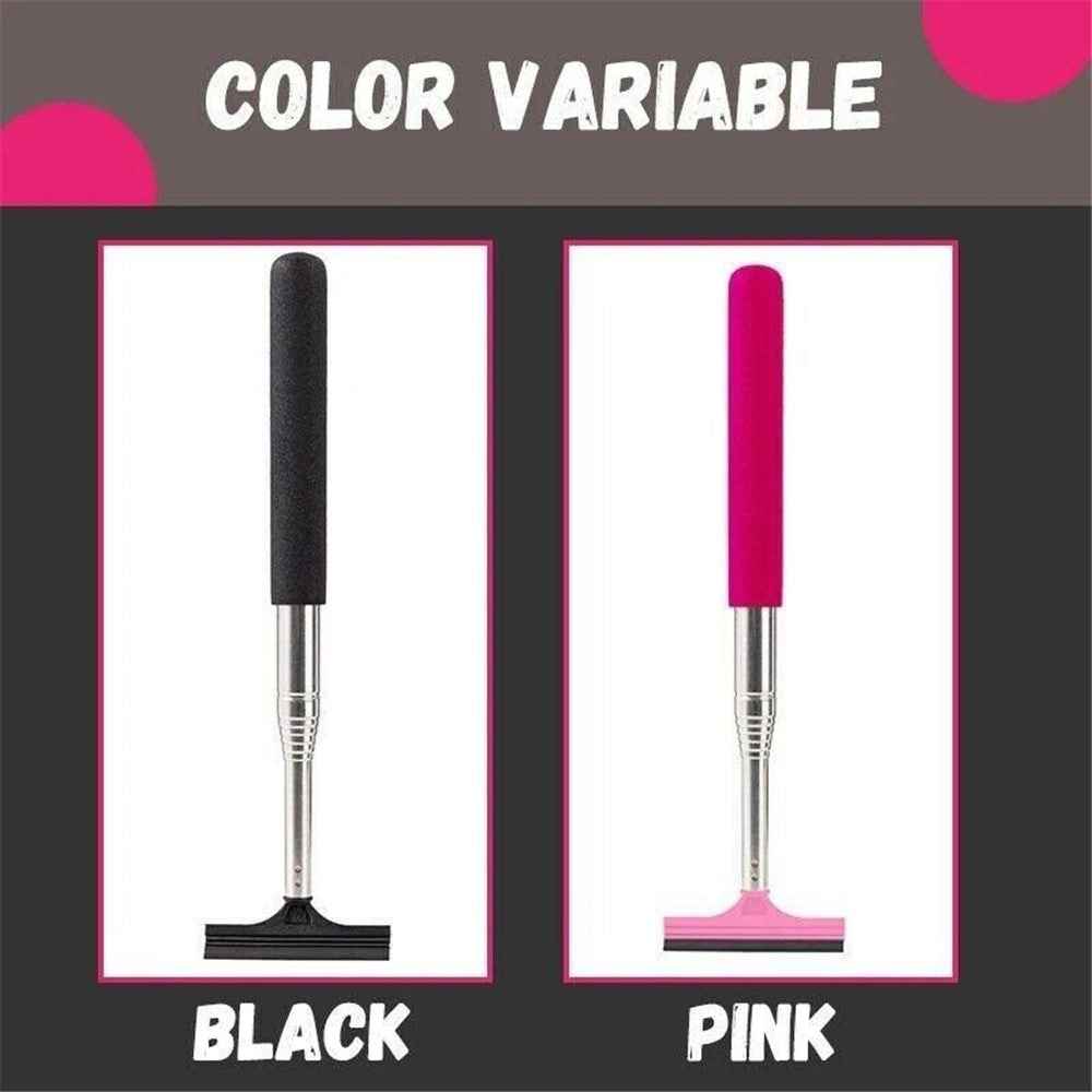 Portable Retractable Car Rearview Mirror Wiper Quick Water Mist Removal Vehicle Rearview Mirror Glass Cleaning Tool - Black