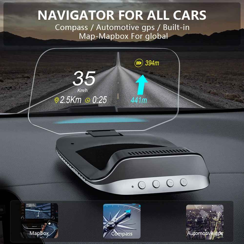 C3 OBD HUD Auto Projector GPS Navigation Speedometer Head Up Display Car Electronic Accessories