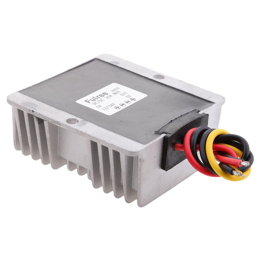 Waterproof DC-DC Converter Step-Down Buck 12V/24V to 5V 20A 100W Module