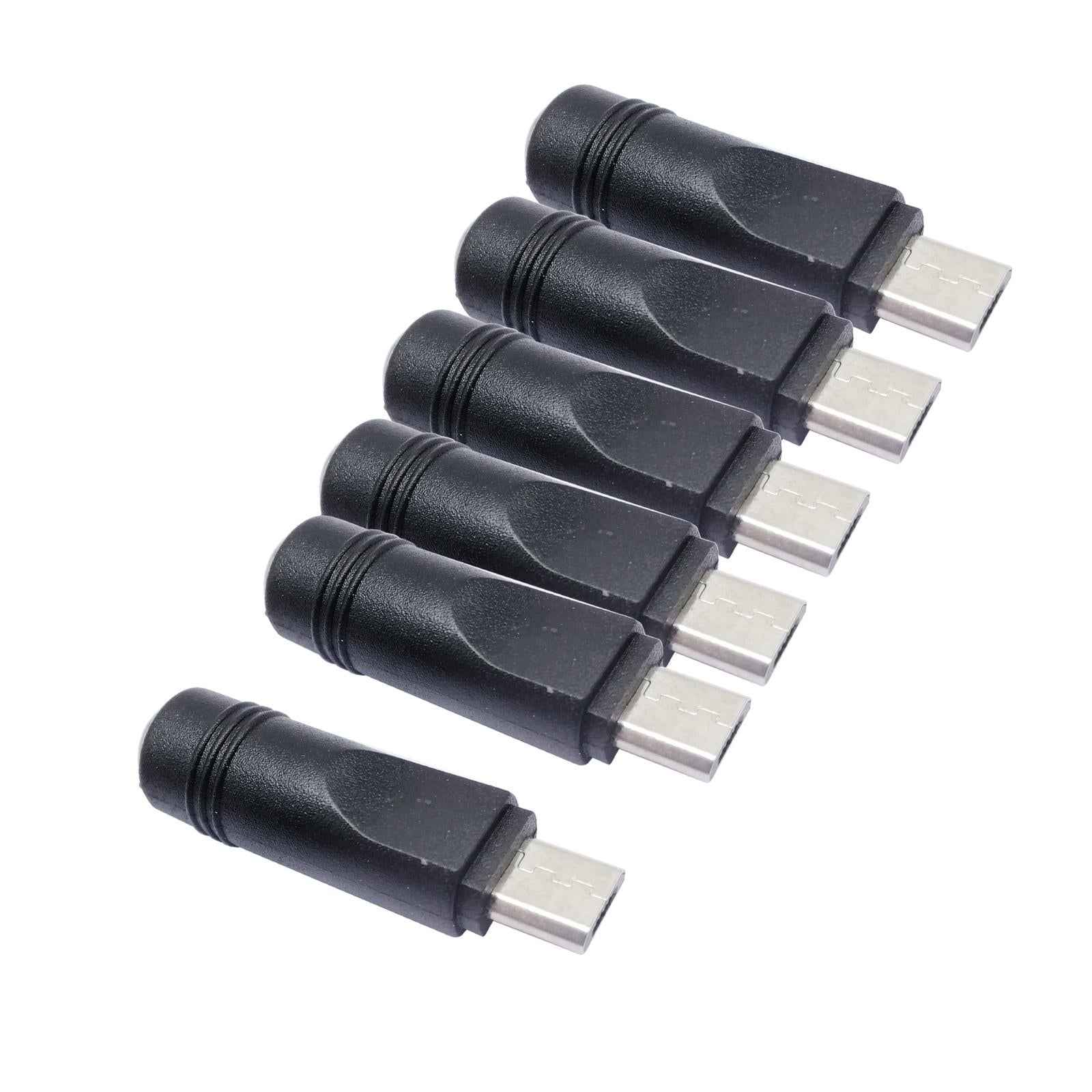 5Pieces DC Power Micro USB 5 Pin Male To 5.5x2.1mm Female Charging Adapter