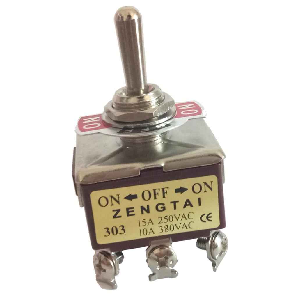 Toggle Switch, 3PDT On/Off/On 3 Position 9 Pins Latching, AC 250V, 15A/380V,10A