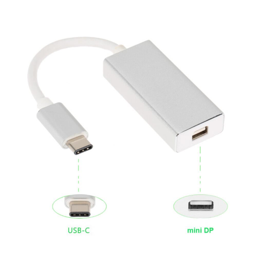 USB C Type C Mini Display Port DP Adapter Support 4K Male to Female silver
