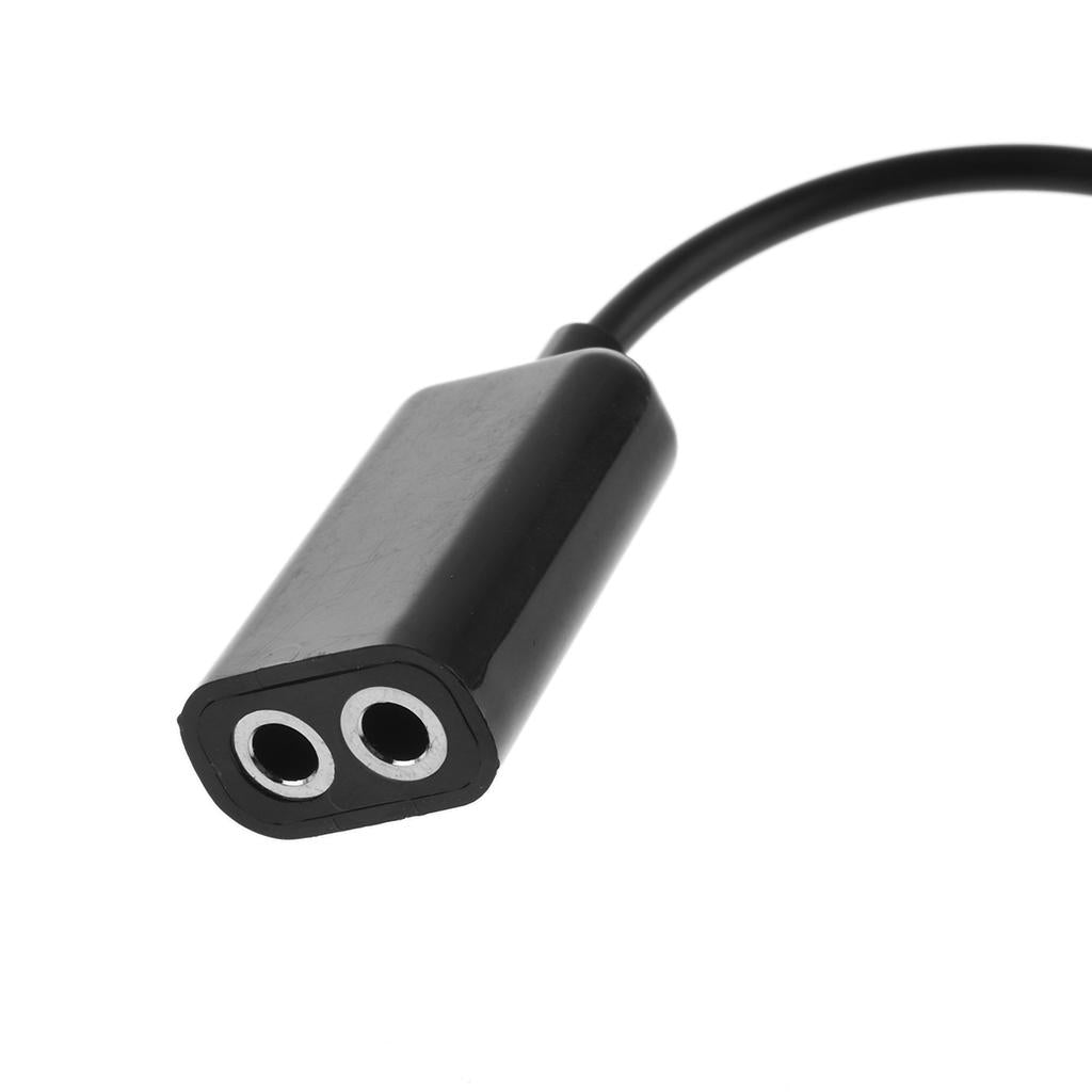 3.5mm Male to 2 Port 3.5mm Female Audio Splitter Adapter for Earphone black