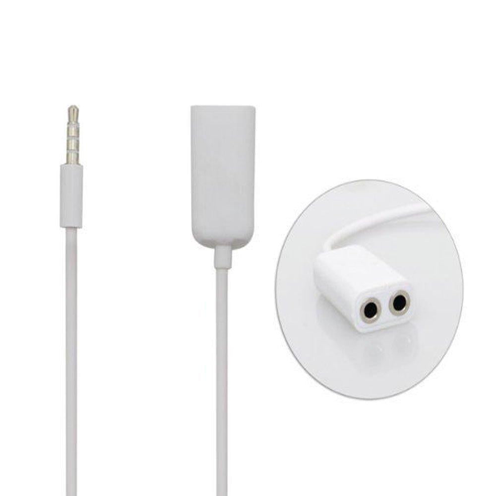 3.5mm Male to 2 Port 3.5mm Female Audio Splitter Adapter for Earphone black