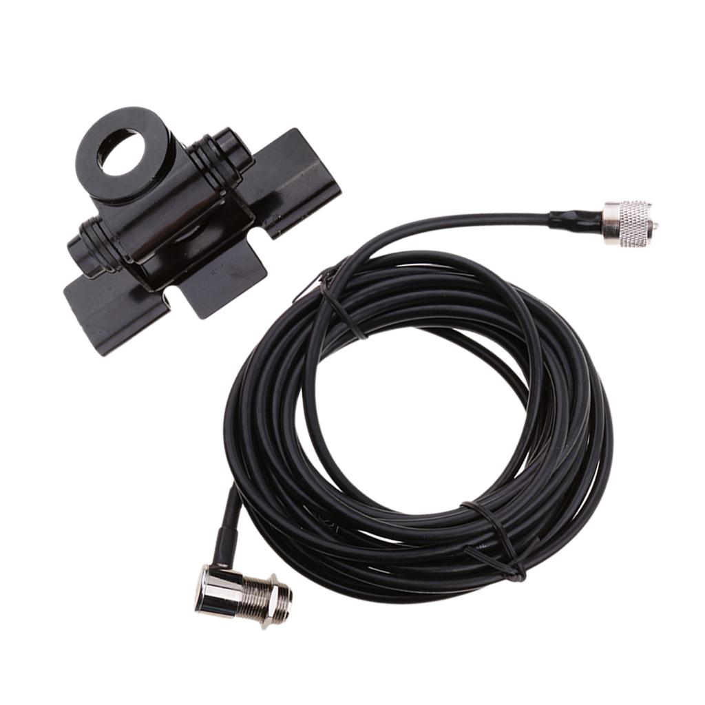 Mobile Radio Car Antenna Mount Adjustable Bracket + 5M Cable