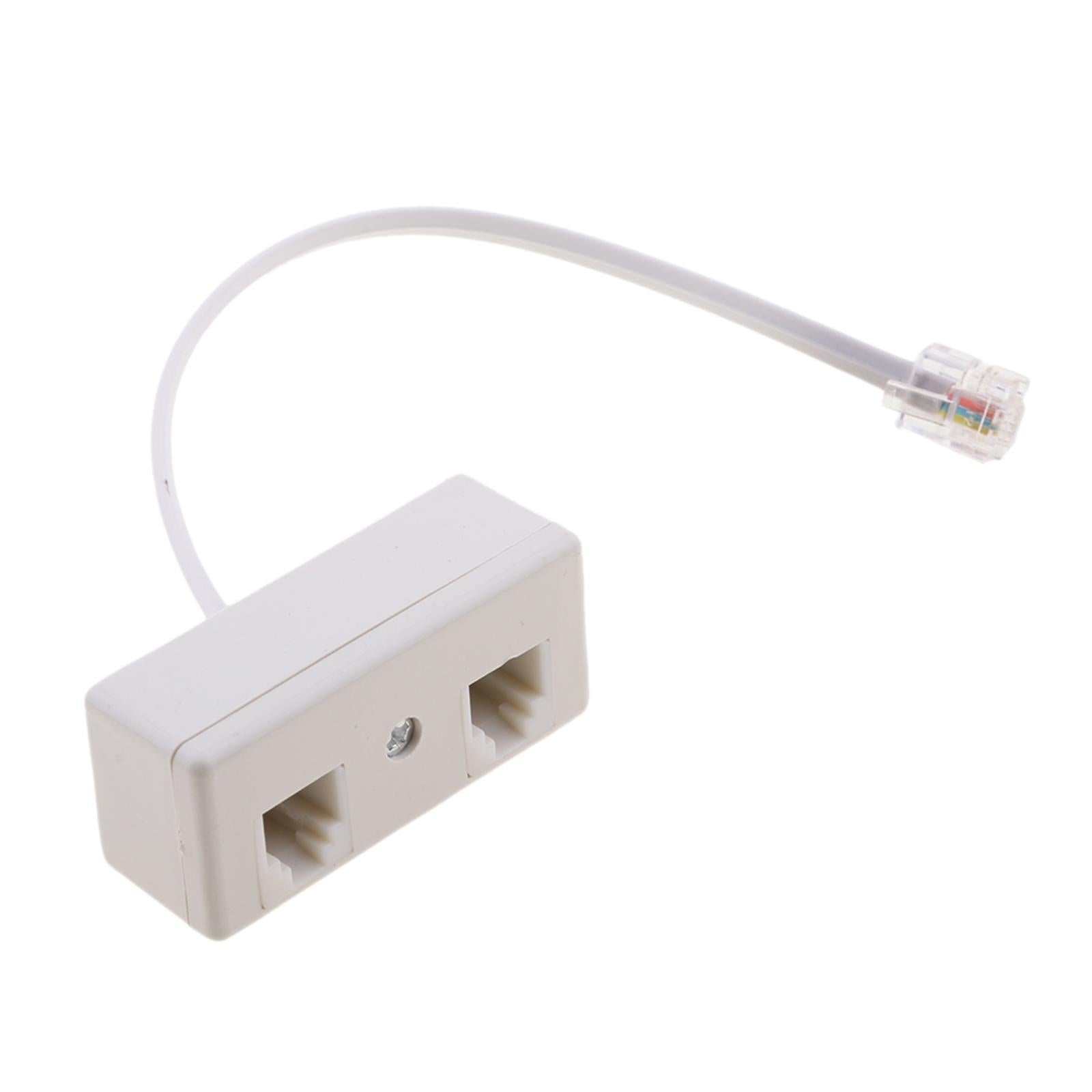 2x2-Way RJ11 Telephone Plug to Socket Adapter Splitter for Landline Telephone