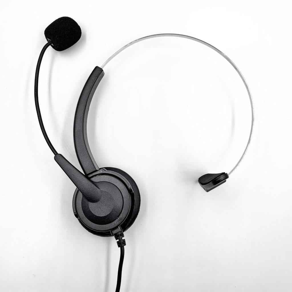 RJ11 Handsfree Call Center Corded Telephone Monaural Headset black