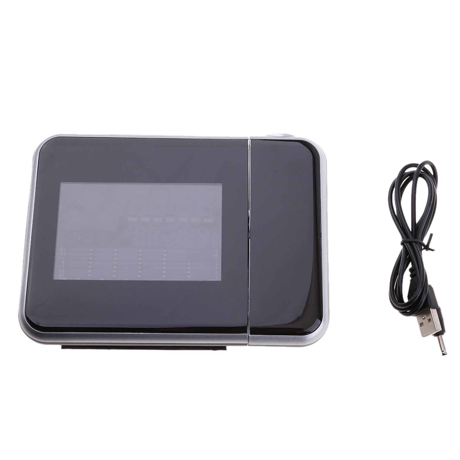 Projection Digital Weather LCD Snooze Alarm Clock Color Display w/ LED