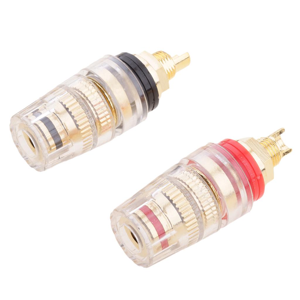 2 pieces Gold Plated Banana Plug Speaker Terminals Binding Posts