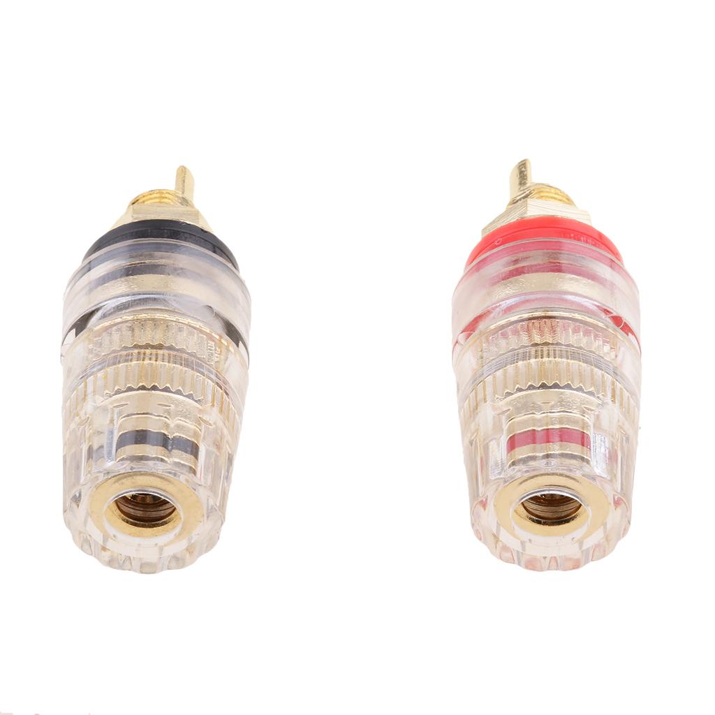 2 pieces Gold Plated Banana Plug Speaker Terminals Binding Posts