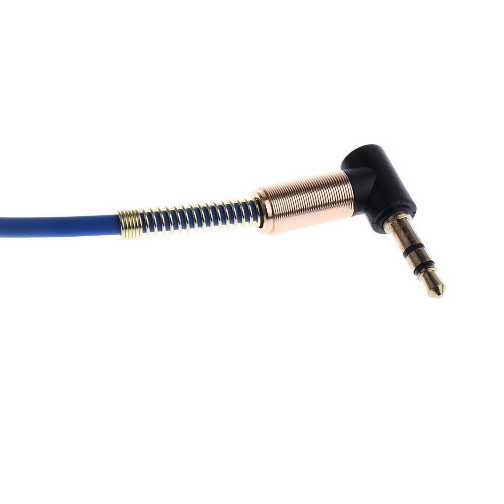 3.5mm Auxiliary Audio Male to Male Cable 90 Degree Right Angle Line Blue