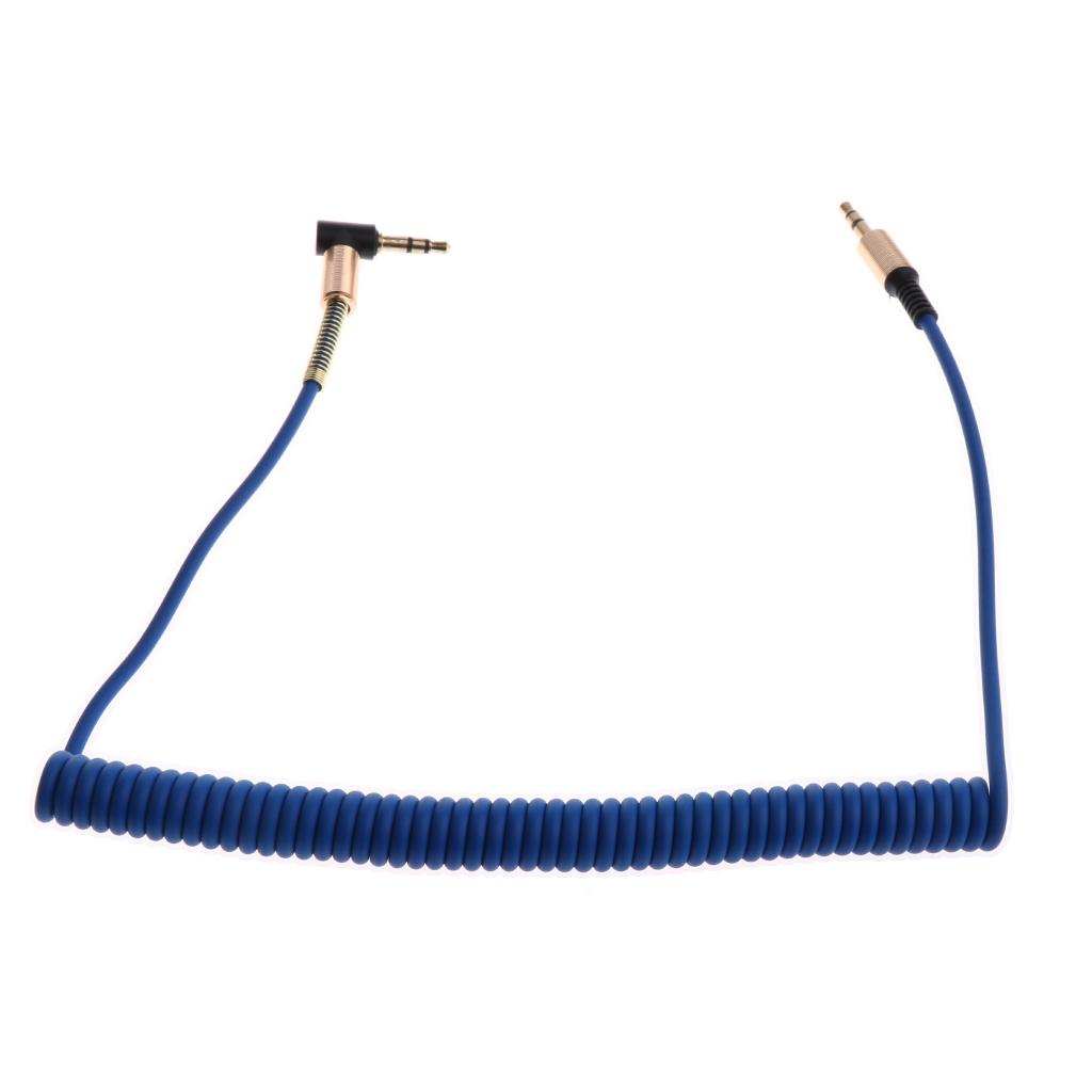 3.5mm Auxiliary Audio Male to Male Cable 90 Degree Right Angle Line Blue