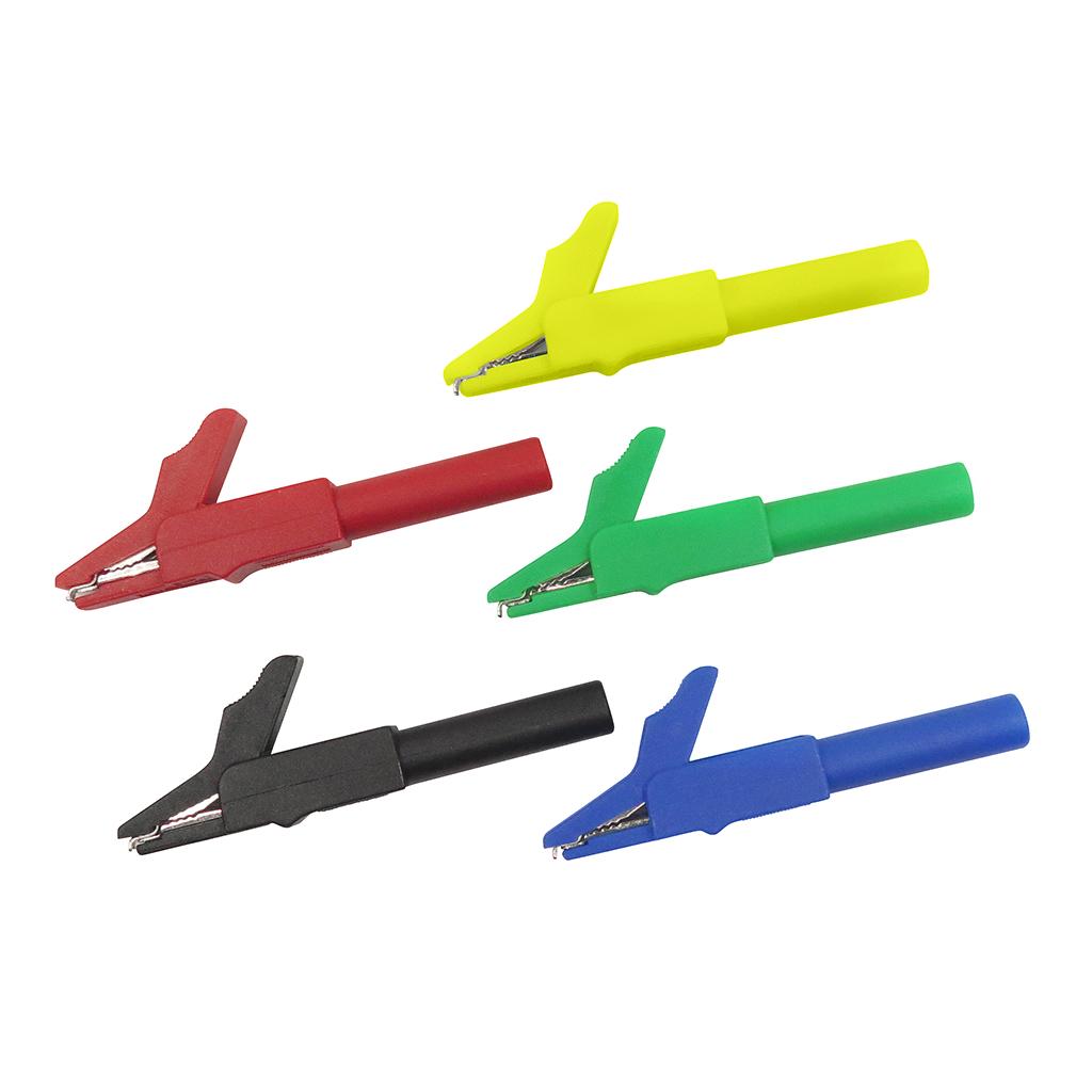 Cleqee P2007 5PCS Alligator Clip to 4mm Banana Female Jack Test Adapter