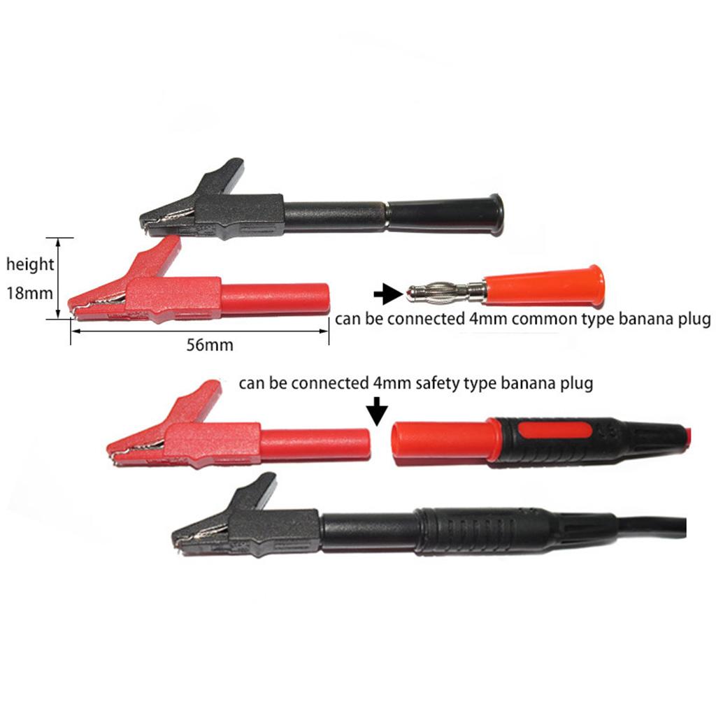 Cleqee P2007 5PCS Alligator Clip to 4mm Banana Female Jack Test Adapter