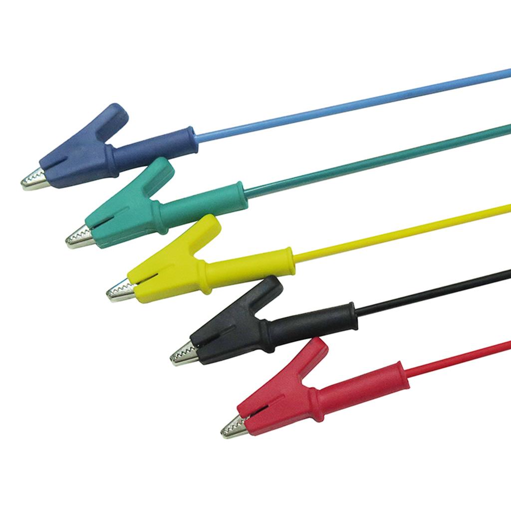 5 Pieces Cleqee P1024 Double-ended Clips Cable Alligator Testing Probe Lead