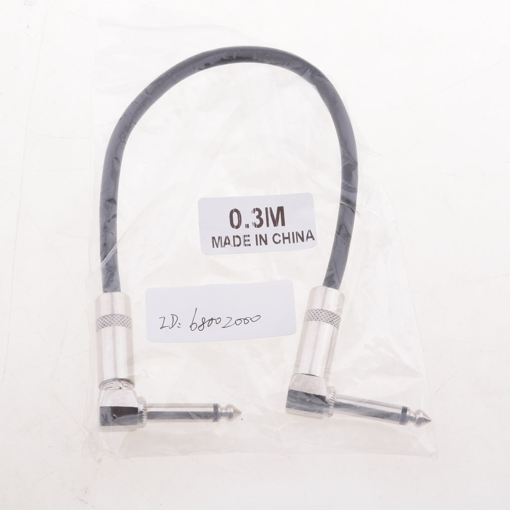 1/4 Inch to 1/4 Inch 6.35mm Jack Right Angle to Right Angle Cable 0.3Meter
