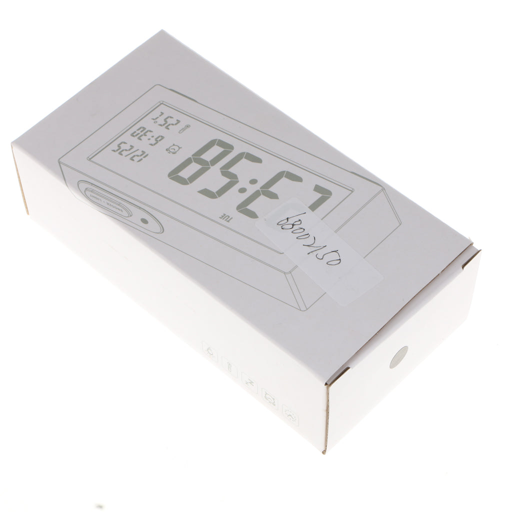 Digital Alarm LED Clock Light Control Backlight Time Snooze black