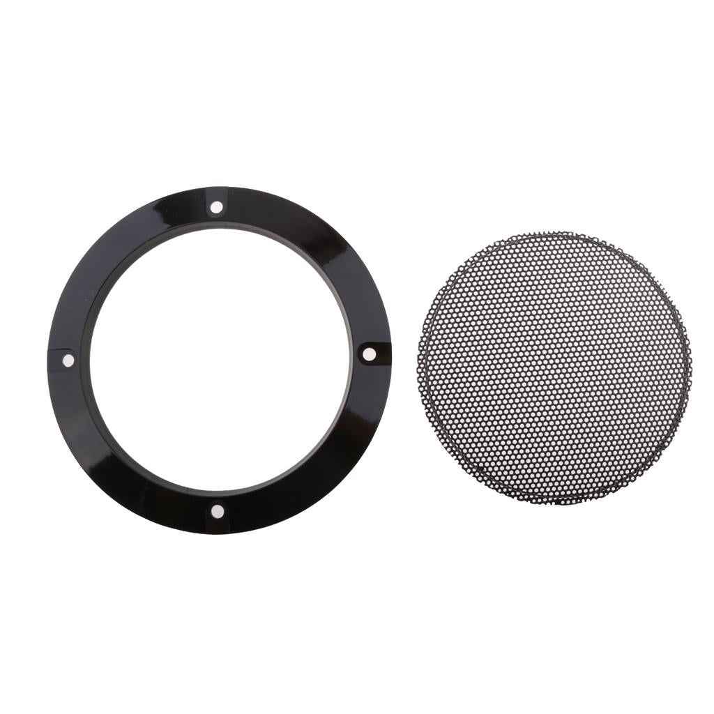 4 Inch Speaker Grills Cover Case with 4 pcs Screws for Speaker Mounting Home Audio DIY - 124mm Outer Diameter Black