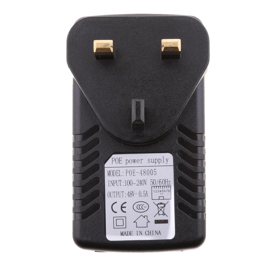 UK Plug Poe Power Supply 48V 0.5A Over Ethernet Switch Router