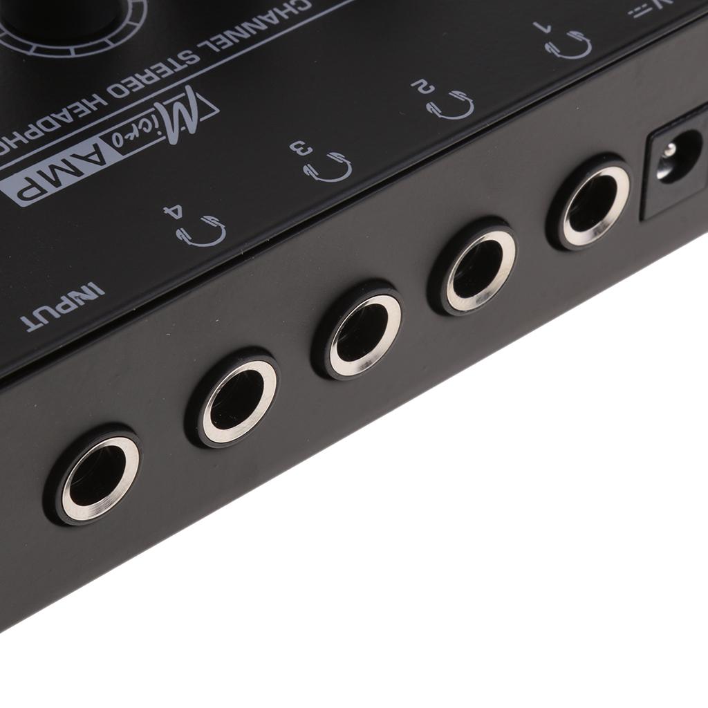 UK Plug Universal Home Audio Amplifier Compact 4-channel Stereo Headphone Black