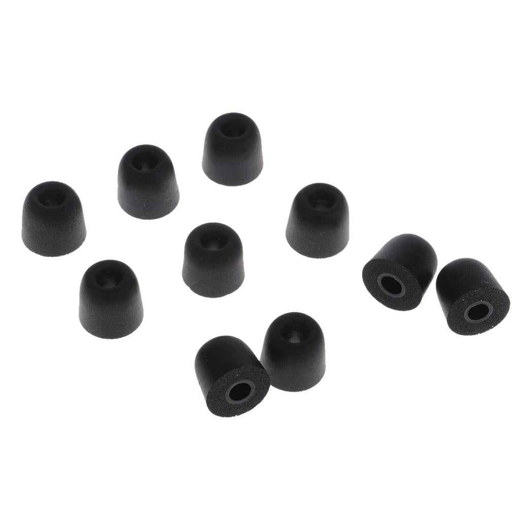 5 Pairs 4.5mm Memory Foam Tips Eartips For Earbuds /IN-EAR Earphones M Black